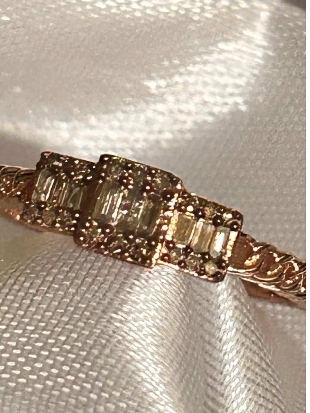 Elegant Rose Gold Baguette Cluster Bracelet